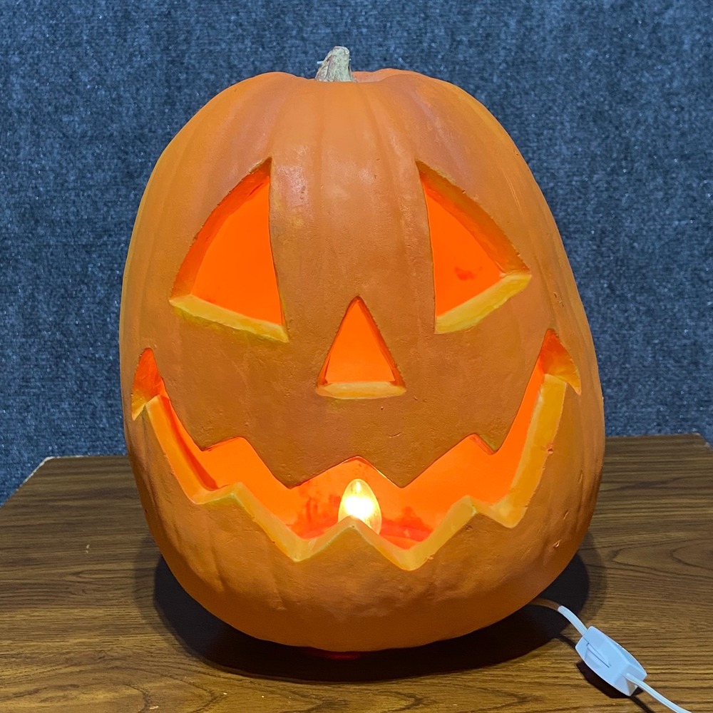 Vintage 1993 Trendmasters Light Up Jack O Lantern Pumpkin Halloween Decor TESTED